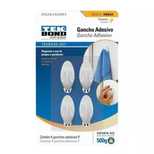 Ganchos Adhesivos Plástico Ambar Blanco P - 0.5kg 4u Tekbond