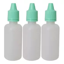 Frasco Plástico De 30ml Conta Gotas - 100un Com Tampa Lacre