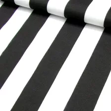Tecido Gorgurinho Listrado Preto E Branco 50m X 1,50m