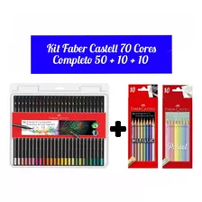 Kit Lápis 50 Cores Supersoft + 10 Metálicas + 10 Cor Pastel 