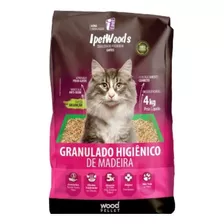 Granulado De Madeira Ipet Wood's Gatos 4kg