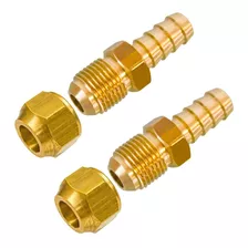 2 Espigão Adaptador 3/8 X Bico 3/8 Tubo De Cobre + 2 Porcas*