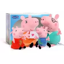 Kit 4 Bonecos Pelúcia Família Peppa Pig Envio Imediato Fofo