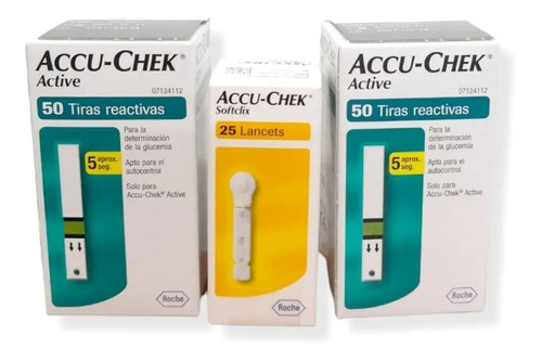 Tiras Reactivas Accu-chek Active 100 Tiras 25 Lancetas Roche