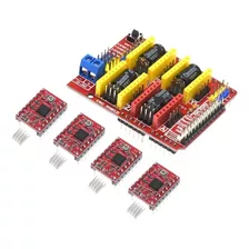 Kit Shield Cnc Impresora 3d V3 + 4 Driver A4988 Para Arduino