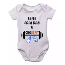 Body Infantil Leite Fraldas & Crossfit Roupinha Bebê Kids