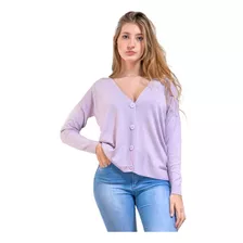 Cárdigan Sweater Fino C/ Botones Saco Suave Kierouno
