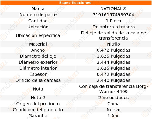 1) Retn Caja Transferencia Del/tras Ml430 98/01 National Foto 3