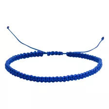 Pulsera Tejida Brazalete Amuleto Proteccion Suerte Regulable Color Azul