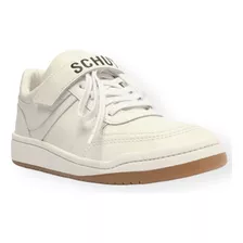 Tênis Couro Velcro Logomania Schutz Feminino Branco