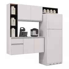 Cocina Superior 5 Puertas Compacto Mel 1,63m Negro Blanco