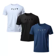 Kit 3 Camisetas Masculina Dry Fit Academia Treino Pro Uv 50+