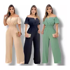 Macacão Feminino Longo Pantalona Ciganinha Acinturado