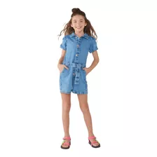 Macacão Jeans Infantil Menina