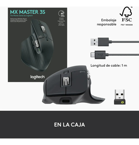 Mouse Inalámbrico Logitech Mx Master 3s Gris Grafito