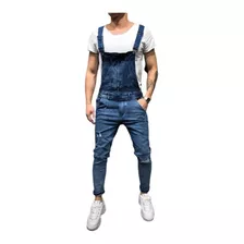 Macacão Jeans Vintage Masculino Com Suspensório