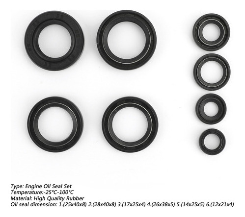 Kit De 8 Sellos Tenedor Retenes Para Yamaha Dt Mx125 Yz125 Foto 4