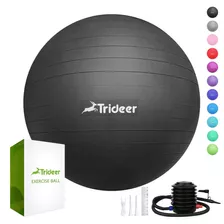 Balon De Yoga Extragrueso Estable Trideer Negro Mate