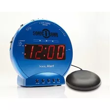 Reloj Despertador Doble Bomba Sonica Con Agitador De Cama,