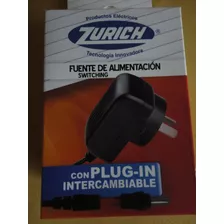 Fuente Switching 12v. 1 A. Con Ficha Conector Intercambiable