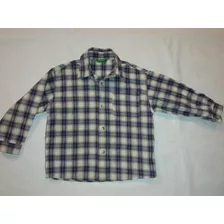 Camisa Benetton Bebé Varón 18 Meses Manga Larga Cuadrille