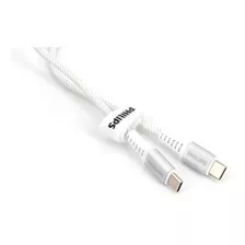  Cabo Philips Tipo-c Pd 100w Para Macbook Pro,iPad Pro,iMac Cor Branco