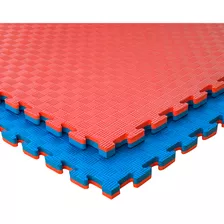 Tatami Piso Goma Eva Encastrable - 1 X 1 X 2 Cm Rojo Y Azul