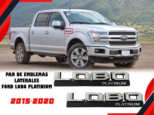 Par De Emblemas Laterales Ford Lobo Platinium 2015-2020 Foto 2