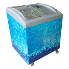 Freezer Aucma De 282 L, 2 P/vidrio, Ruedas Y Canastos Sd-282