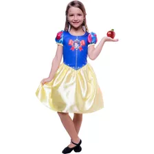 Fantasia Vestido Roupa Festa Infantil Branca De Neve Origina