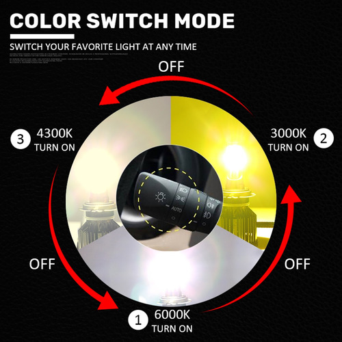 3 Color Lights H7 11600lm H4 Lmpara Para Led Mini Canbus Foto 4