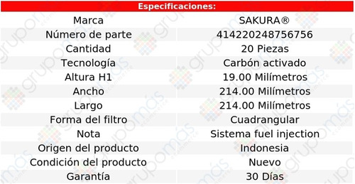 Caja 20 Filtros De Cabina Carbn Activado Mpv V6 3.0l 02/03 Foto 2