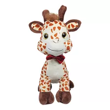 Girafa De Pelúcia Safari Grande Olho Com Glitter 50cms