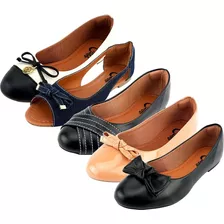 Sapatilha Kit 05 Pares Feminina Mule Salome Mocassim Atacado