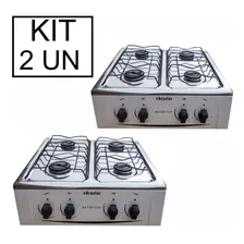 Kit 2 Fogão De Mesa Portátil 4 Bocas A Gás Barato Cooktop 