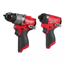 Rotomartillo Brushless 12v + Llave Impacto Milwaukee 3497-22 Color Rojo