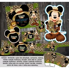 Kit Imprimible Candy Bar Mickey Safari Editable