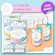 Kit Imprimible Nubes Y Arcoiris Candy Bar Decoracion R34