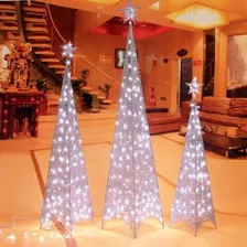 Árbol Navidad Pirámide Armable Con Luces Led Pascua 180cm