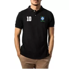 Camisa Masculina Gola Polo Seleção Brasileira Copa Do Mundo
