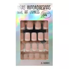 Uñas Press On Autoadhesivas Francesa Nude Thelma & Louise