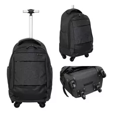 Mochila Com Rodas Carrinho Notebook Mala 4 Rodas Giro 360