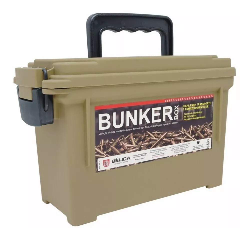 Caixa Bunker Box Bélica - Munições E Kits De Limpeza