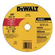 Disco Abrasivo Corte Fino P/metal 7 X 0.055 Dewalt Dw8065z