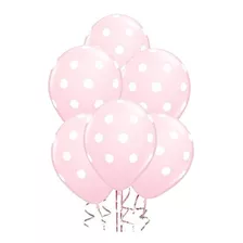 50 pcs Globos De Látex (12'', Lunares, Color Rosa