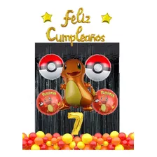 Set De Globos Charmander Pokémon Decoración Fiesta 41 Piezas