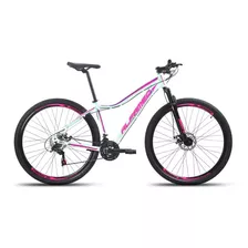 Bicicleta Aro 29 Feminina Alfameq Pandora 24v Freio A Disco Tamanho Do Quadro 17 Cor Branco/rosa