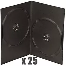 Case Rígido Para 2 Dvd/cd X 25u, Espesor 7mm, Estuche Discos