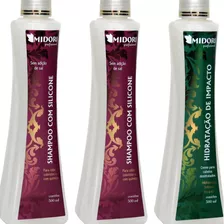 2 Shampoo Silicone 1 Condicionador Hidratação Impacto Midori