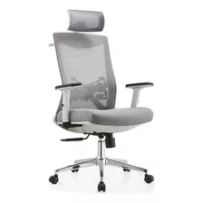 Silla De Escritorio Jyg-27a Ergonómica Gris Tapizado Mesh